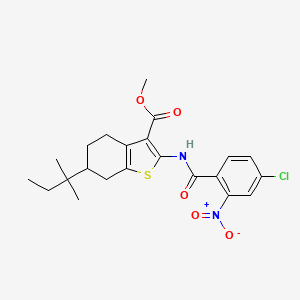 Methyl 2-{[(4-chloro-2-nitrophenyl)carbonyl]amino}-6-(2-methylbutan-2-yl)-4,5,6,7-tetrahydro-1-benzothiophene-3-carboxylate