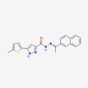 3-(5-methylthiophen-2-yl)-N'-[(1E)-1-(naphthalen-2-yl)ethylidene]-1H-pyrazole-5-carbohydrazide