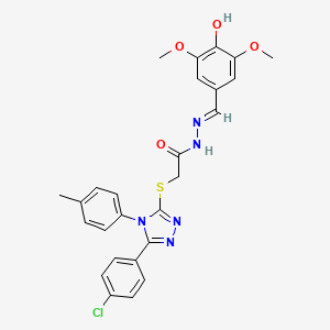 2-{[5-(4-chlorophenyl)-4-(4-methylphenyl)-4H-1,2,4-triazol-3-yl]sulfanyl}-N'-[(E)-(4-hydroxy-3,5-dimethoxyphenyl)methylidene]acetohydrazide