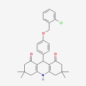 9-{4-[(2-chlorobenzyl)oxy]phenyl}-3,3,6,6-tetramethyl-3,4,6,7,9,10-hexahydroacridine-1,8(2H,5H)-dione