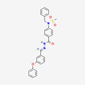 (E)-N-Benzyl-N-(4-(2-(3-phenoxybenzylidene)hydrazinecarbonyl)phenyl)methanesulfonamide