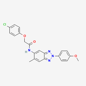 2-(4-chlorophenoxy)-N-[2-(4-methoxyphenyl)-6-methyl-2H-benzotriazol-5-yl]acetamide