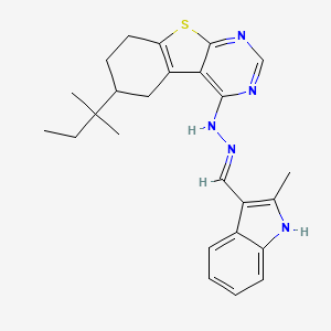 2-methyl-1H-indole-3-carbaldehyde (6-tert-pentyl-5,6,7,8-tetrahydro[1]benzothieno[2,3-d]pyrimidin-4-yl)hydrazone