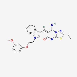 (6Z)-2-ethyl-5-imino-6-({1-[2-(3-methoxyphenoxy)ethyl]-1H-indol-3-yl}methylidene)-5,6-dihydro-7H-[1,3,4]thiadiazolo[3,2-a]pyrimidin-7-one