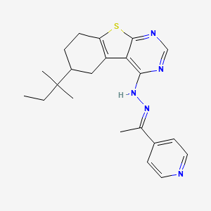 (1E)-1-(4-Pyridinyl)ethanone (6-tert-pentyl-5,6,7,8-tetrahydro[1]benzothieno[2,3-D]pyrimidin-4-YL)hydrazone