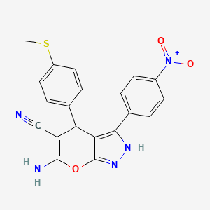 6-Amino-4-[4-(methylsulfanyl)phenyl]-3-(4-nitrophenyl)-1,4-dihydropyrano[2,3-c]pyrazole-5-carbonitrile