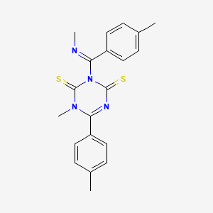 1-methyl-3-[(E)-(methylimino)(4-methylphenyl)methyl]-6-(4-methylphenyl)-1,3,5-triazine-2,4(1H,3H)-dithione