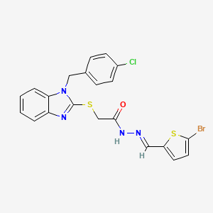 N'-[(E)-(5-bromothiophen-2-yl)methylidene]-2-{[1-(4-chlorobenzyl)-1H-benzimidazol-2-yl]sulfanyl}acetohydrazide