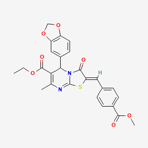 ethyl (2Z)-5-(1,3-benzodioxol-5-yl)-2-[4-(methoxycarbonyl)benzylidene]-7-methyl-3-oxo-2,3-dihydro-5H-[1,3]thiazolo[3,2-a]pyrimidine-6-carboxylate