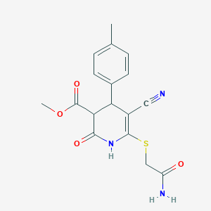 Methyl 6-[(2-amino-2-oxoethyl)sulfanyl]-5-cyano-2-hydroxy-4-(4-methylphenyl)-3,4-dihydropyridine-3-carboxylate