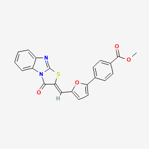 methyl 4-{5-[(Z)-(3-oxo[1,3]thiazolo[3,2-a]benzimidazol-2(3H)-ylidene)methyl]furan-2-yl}benzoate