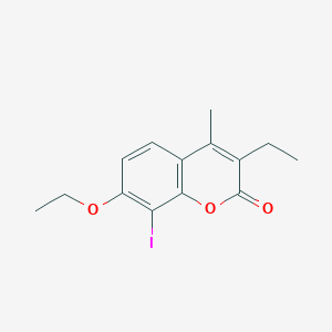 7-ethoxy-3-ethyl-8-iodo-4-methyl-2H-chromen-2-one