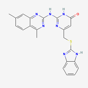 6-[(1H-benzimidazol-2-ylsulfanyl)methyl]-2-[(4,7-dimethylquinazolin-2-yl)amino]pyrimidin-4-ol