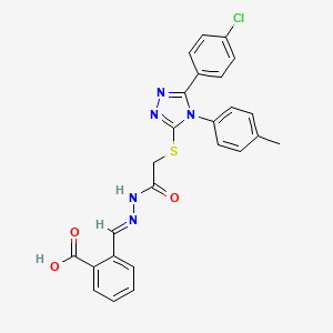 2-{(E)-[({[5-(4-chlorophenyl)-4-(4-methylphenyl)-4H-1,2,4-triazol-3-yl]thio}acetyl)hydrazono]methyl}benzoic acid