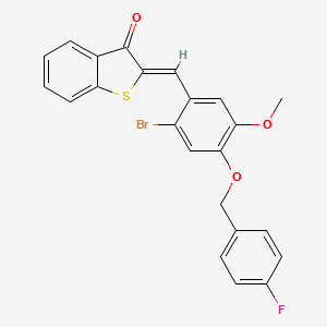 (2Z)-2-{2-bromo-4-[(4-fluorobenzyl)oxy]-5-methoxybenzylidene}-1-benzothiophen-3(2H)-one