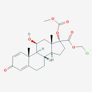 molecular formula C23H29ClO7 B116604 氯甲基（8S,9S,10R,11S,13S,14S,17R）-11-羟基-17-甲氧羰基氧基-10,13-二甲基-3-氧代-7,8,9,11,12,14,15,16-八氢-6H-环戊[a]菲-17-甲酸酯 CAS No. 265651-89-6