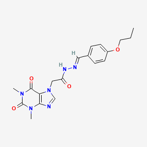 2-(1,3-dimethyl-2,6-dioxo-1,2,3,6-tetrahydro-7H-purin-7-yl)-N'-[(E)-(4-propoxyphenyl)methylidene]acetohydrazide