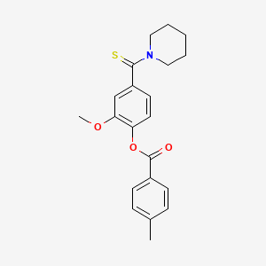 2-Methoxy-4-(piperidin-1-ylcarbonothioyl)phenyl 4-methylbenzoate