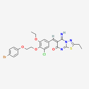 (6Z)-6-{4-[2-(4-bromophenoxy)ethoxy]-3-chloro-5-ethoxybenzylidene}-2-ethyl-5-imino-5,6-dihydro-7H-[1,3,4]thiadiazolo[3,2-a]pyrimidin-7-one