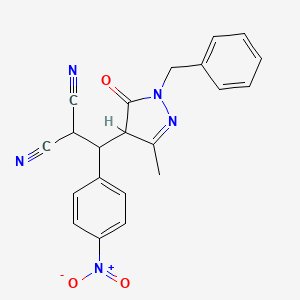 [(1-benzyl-3-methyl-5-oxo-4,5-dihydro-1H-pyrazol-4-yl)(4-nitrophenyl)methyl]propanedinitrile