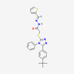 2-{[5-(4-tert-butylphenyl)-4-phenyl-4H-1,2,4-triazol-3-yl]sulfanyl}-N'-[(E)-thiophen-2-ylmethylidene]acetohydrazide