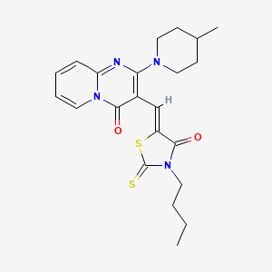 3-[(Z)-(3-butyl-4-oxo-2-thioxo-1,3-thiazolidin-5-ylidene)methyl]-2-(4-methylpiperidin-1-yl)-4H-pyrido[1,2-a]pyrimidin-4-one