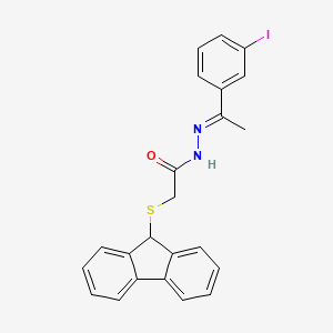 2-(9H-fluoren-9-ylsulfanyl)-N'-[(1E)-1-(3-iodophenyl)ethylidene]acetohydrazide