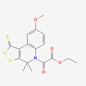 ethyl (8-methoxy-4,4-dimethyl-1-thioxo-1,4-dihydro-5H-[1,2]dithiolo[3,4-c]quinolin-5-yl)(oxo)acetate