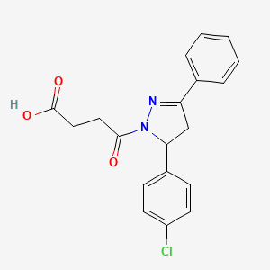 4-[5-(4-chlorophenyl)-3-phenyl-4,5-dihydro-1H-pyrazol-1-yl]-4-oxobutanoic acid