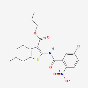 Propyl 2-{[(5-chloro-2-nitrophenyl)carbonyl]amino}-6-methyl-4,5,6,7-tetrahydro-1-benzothiophene-3-carboxylate