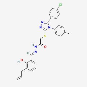 2-{[5-(4-chlorophenyl)-4-(4-methylphenyl)-4H-1,2,4-triazol-3-yl]sulfanyl}-N'-{(E)-[2-hydroxy-3-(prop-2-en-1-yl)phenyl]methylidene}acetohydrazide