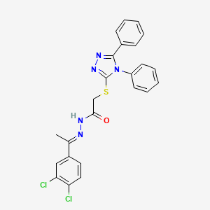 N'-[(1E)-1-(3,4-dichlorophenyl)ethylidene]-2-[(4,5-diphenyl-4H-1,2,4-triazol-3-yl)sulfanyl]acetohydrazide