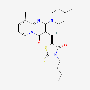 3-[(Z)-(3-butyl-4-oxo-2-thioxo-1,3-thiazolidin-5-ylidene)methyl]-9-methyl-2-(4-methylpiperidin-1-yl)-4H-pyrido[1,2-a]pyrimidin-4-one