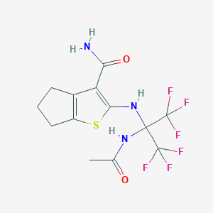 2-{[2-(acetylamino)-1,1,1,3,3,3-hexafluoropropan-2-yl]amino}-5,6-dihydro-4H-cyclopenta[b]thiophene-3-carboxamide