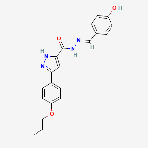 N'-[(E)-(4-hydroxyphenyl)methylidene]-3-(4-propoxyphenyl)-1H-pyrazole-5-carbohydrazide