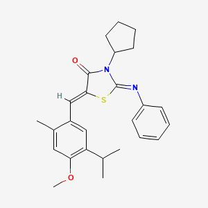 (2Z,5Z)-3-cyclopentyl-5-[4-methoxy-2-methyl-5-(propan-2-yl)benzylidene]-2-(phenylimino)-1,3-thiazolidin-4-one