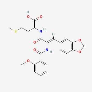 N-[(2Z)-3-(1,3-benzodioxol-5-yl)-2-{[(2-methoxyphenyl)carbonyl]amino}prop-2-enoyl]methionine