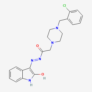 2-[4-(2-Chlorobenzyl)-1-piperazinyl]-N'-[(3Z)-2-oxo-1,2-dihydro-3H-indol-3-ylidene]acetohydrazide