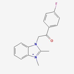 molecular formula C17H16FN2O+ B11660740 2-(2,3-Dimethylbenzimidazol-1-ium-1-yl)-1-(4-fluorophenyl)ethanone 