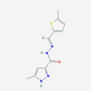 molecular formula C11H12N4OS B11660746 3-methyl-N'-[(E)-(5-methylthiophen-2-yl)methylidene]-1H-pyrazole-5-carbohydrazide 