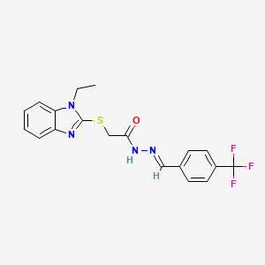 2-[(1-ethyl-1H-benzimidazol-2-yl)sulfanyl]-N'-{(E)-[4-(trifluoromethyl)phenyl]methylidene}acetohydrazide