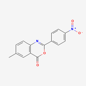 molecular formula C15H10N2O4 B11660761 6-methyl-2-(4-nitrophenyl)-4H-3,1-benzoxazin-4-one CAS No. 40728-80-1