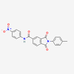 molecular formula C22H15N3O5 B11660766 2-(4-methylphenyl)-N-(4-nitrophenyl)-1,3-dioxo-2,3-dihydro-1H-isoindole-5-carboxamide 