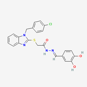 2-{[1-(4-chlorobenzyl)-1H-benzimidazol-2-yl]sulfanyl}-N'-[(E)-(3,4-dihydroxyphenyl)methylidene]acetohydrazide