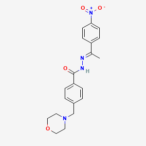 4-(morpholin-4-ylmethyl)-N'-[(1E)-1-(4-nitrophenyl)ethylidene]benzohydrazide