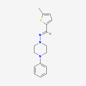 molecular formula C16H19N3S B11660841 N-[(E)-(5-methyl-2-thienyl)methylidene]-4-phenyl-1-piperazinamine 