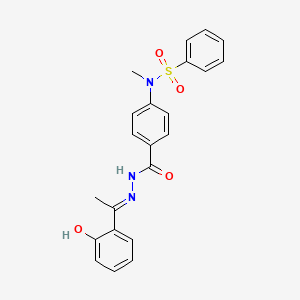 molecular formula C22H21N3O4S B11660905 N-[4-({(2E)-2-[1-(2-hydroxyphenyl)ethylidene]hydrazinyl}carbonyl)phenyl]-N-methylbenzenesulfonamide 