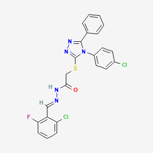 molecular formula C23H16Cl2FN5OS B11660926 N'-[(E)-(2-chloro-6-fluorophenyl)methylidene]-2-{[4-(4-chlorophenyl)-5-phenyl-4H-1,2,4-triazol-3-yl]sulfanyl}acetohydrazide 