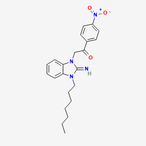 2-(3-heptyl-2-imino-2,3-dihydro-1H-benzimidazol-1-yl)-1-(4-nitrophenyl)ethanone