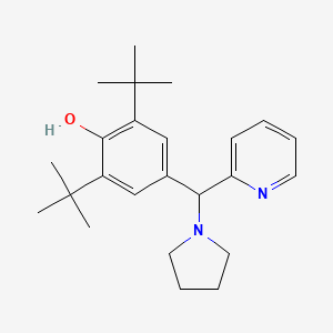 molecular formula C24H34N2O B11660951 2,6-Di-tert-butyl-4-[pyridin-2-yl(pyrrolidin-1-yl)methyl]phenol 